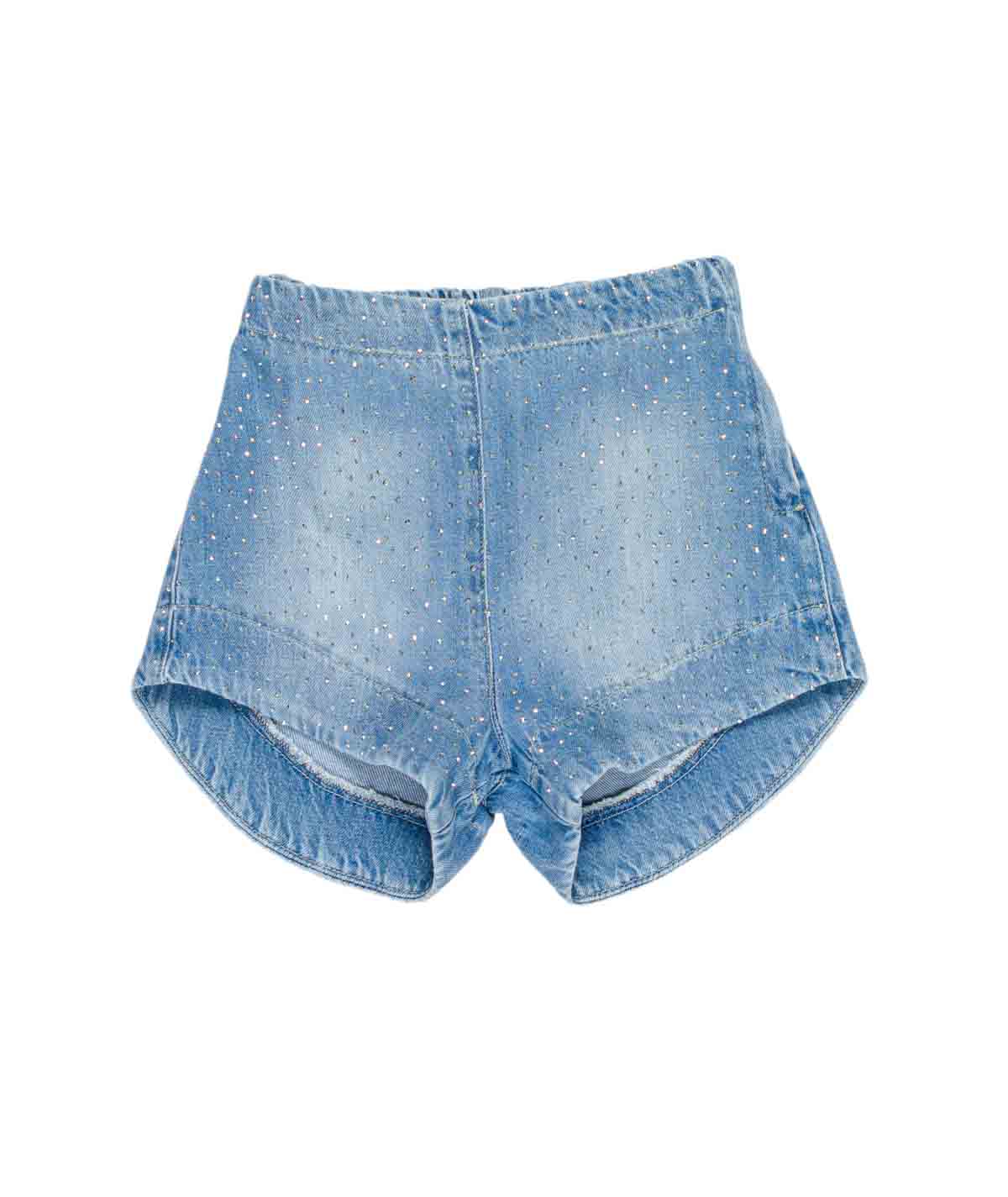 SHORTS JEANS GIRL CON STRASS LULU BY MISS GRANT - LL4136
